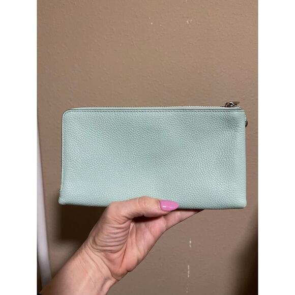 Coach Porch Blue Double Zip Wallet - Picture 2 of 6